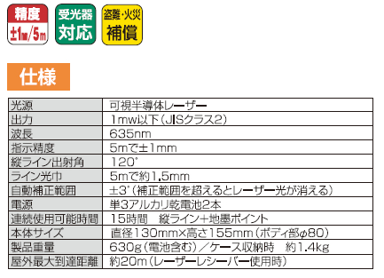 垂直基準線専用レーザー。安価で性能も良し。シンワ測定 レーザーロボ